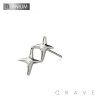 IMPLANT GRADE TITANIUM THREADLESS PUSH IN CZ CENTER DOUBLE NORTHERN STAR TOP PART